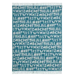 Blankets & Throws^Donna Wilson Alphabet Lambswool Throw - Blue