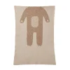 Blankets & Throws^Donna Wilson Bear Mini Blanket - Oatmeal & Brown
