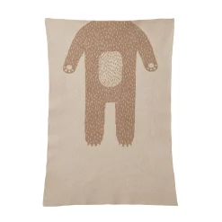 Blankets & Throws^Donna Wilson Bear Mini Blanket - Oatmeal & Brown