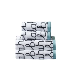 Towels & Bath Mats^Donna Wilson Blah Blah Hand & Bath Towel Set - Light Blue