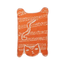 Blankets & Throws^Donna Wilson Cat Cotton Mini Blanket - Orange
