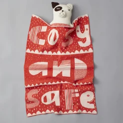 Blankets & Throws^Donna Wilson Cosy And Safe Mini Blanket - Orange & White