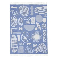 Blankets & Throws^Donna Wilson Forager Throw - Blue & White