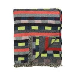 Blankets & Throws^Donna Wilson Glitch Woven Throw - Denim Blue