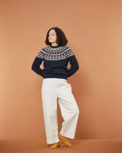 Lambswool Sweaters^Donna Wilson Glitch Yoke Sweater - Charcoal