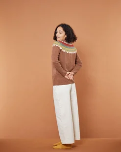 Lambswool Sweaters^Donna Wilson Helga Yoke Sweater - Hazelnut
