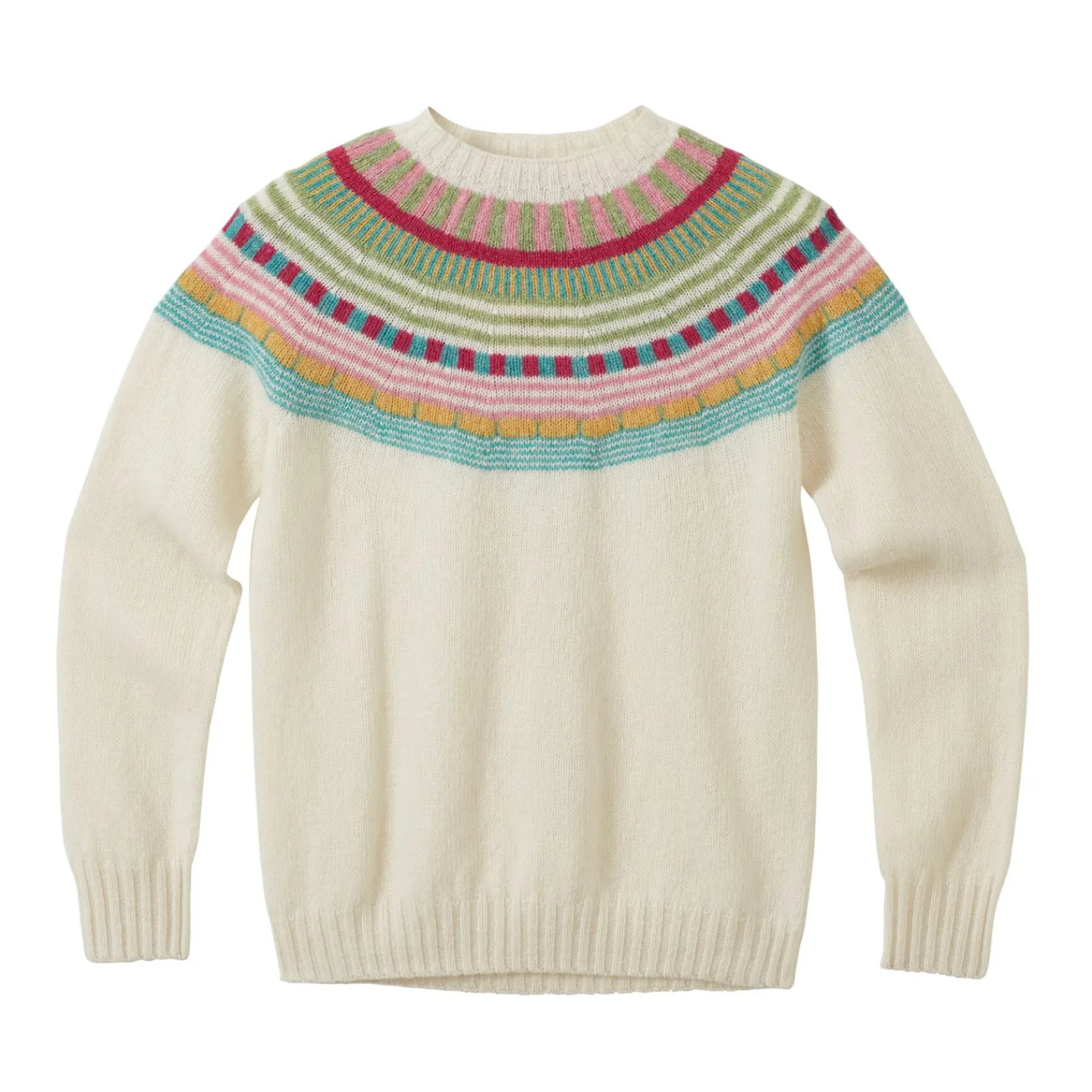 Lambswool Sweaters^Donna Wilson Magic Circle Yoke Sweater - Winter White