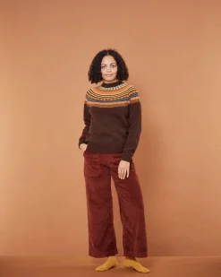 Lambswool Sweaters^Donna Wilson Magic Circle Yoke Sweater - Coffee