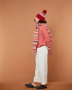 Hats & Gloves^Donna Wilson Static Stripe Beanie - Dubonnet