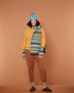 Hats & Gloves^Donna Wilson Static Stripe Beanie - Turquoise