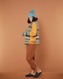 Hats & Gloves^Donna Wilson Static Stripe Beanie - Turquoise