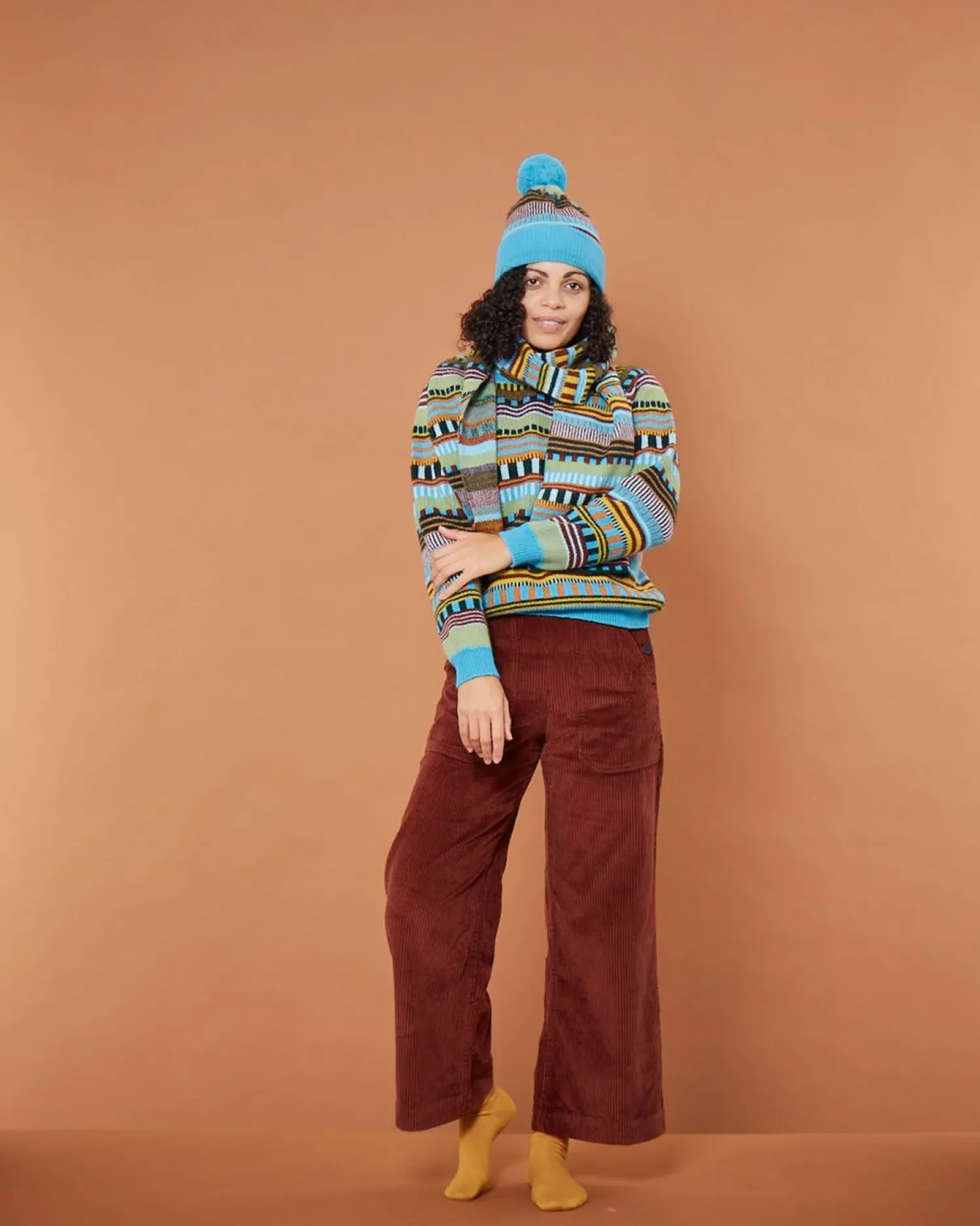 Scarves + Shawls^Donna Wilson Static Stripe Scarf - Turquoise