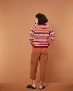 Lambswool Sweaters^Donna Wilson Static Stripe Sweater - Dubonnet