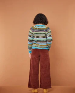 Lambswool Sweaters^Donna Wilson Static Stripe Sweater - Turquoise